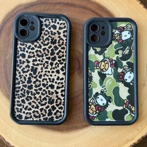 Iphone 11 (leopard, hello kitty camo) 2000’s phone case bundle